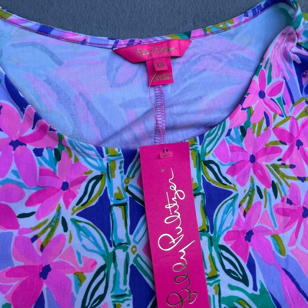 Lilly Pulitzer Ophelia Dress Breeze Breeze Floral Pink Blue XXL NWT 6225